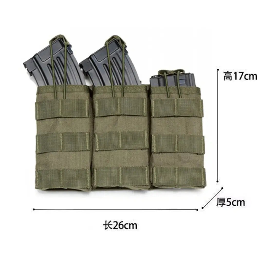 STONESKY Molle Triple Pouch Nylon Open Top 5.56 .223 Mag Holder gun accessories Ammunition bag