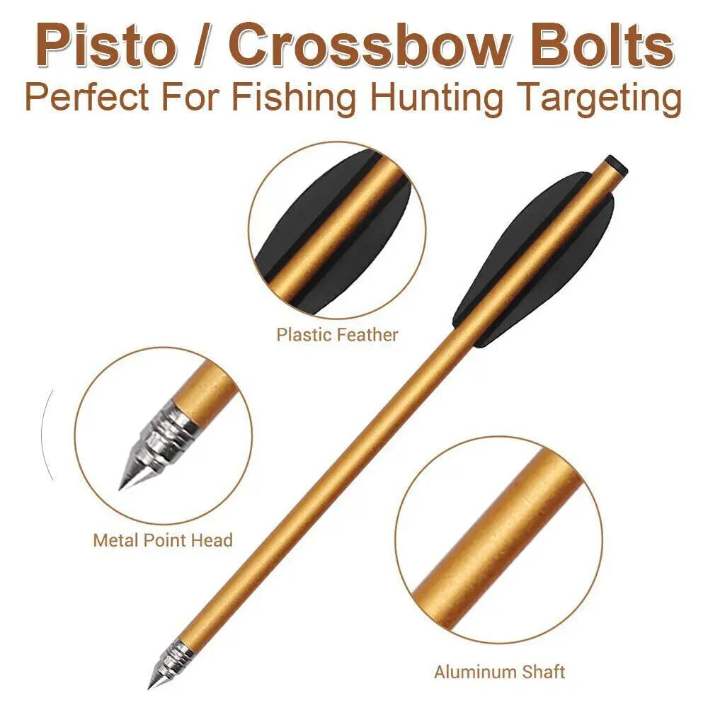 STONESKY 12Pcs 6.3 in Aluminium Crossbow Arrows Bolts 50-80lb Mini Crossbow Arrows Hunting
