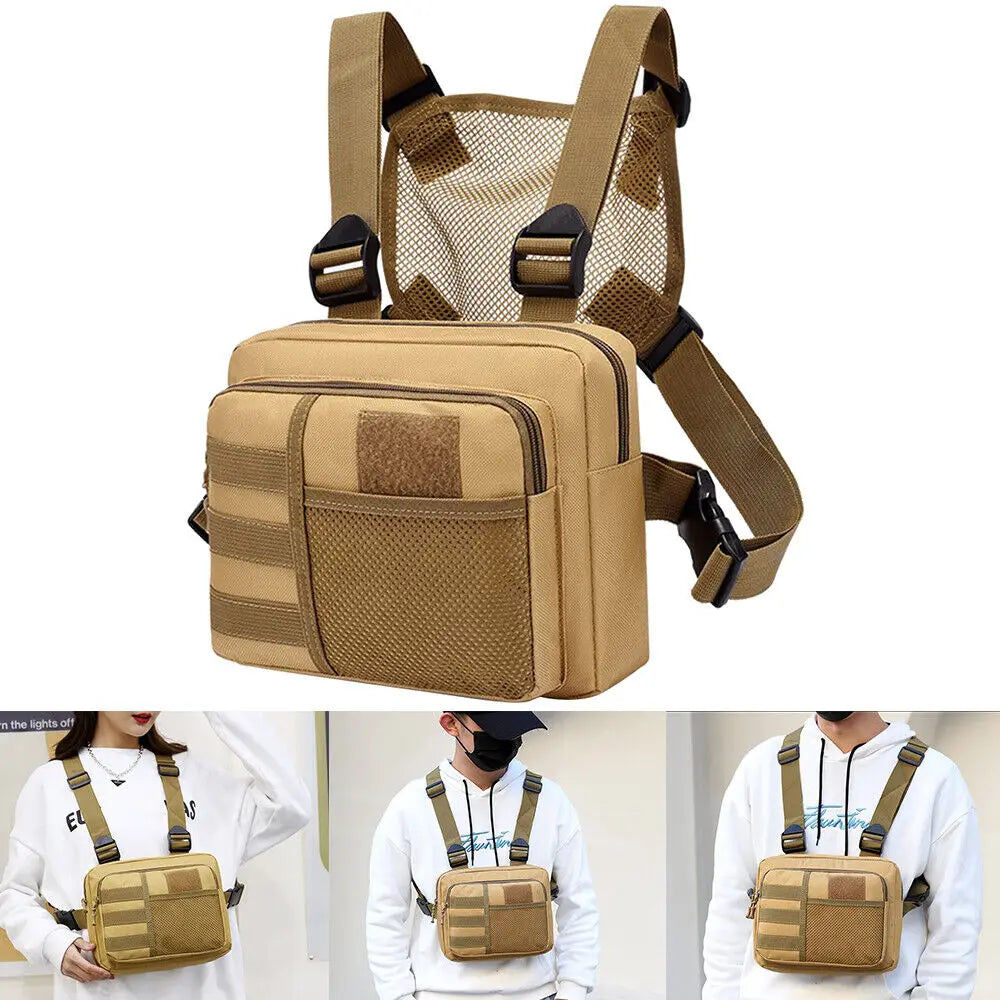 STONESKY Protective Vest Combat Chest Rig Bag Front Pouch Recon Kit Pack Sport Protective Vest