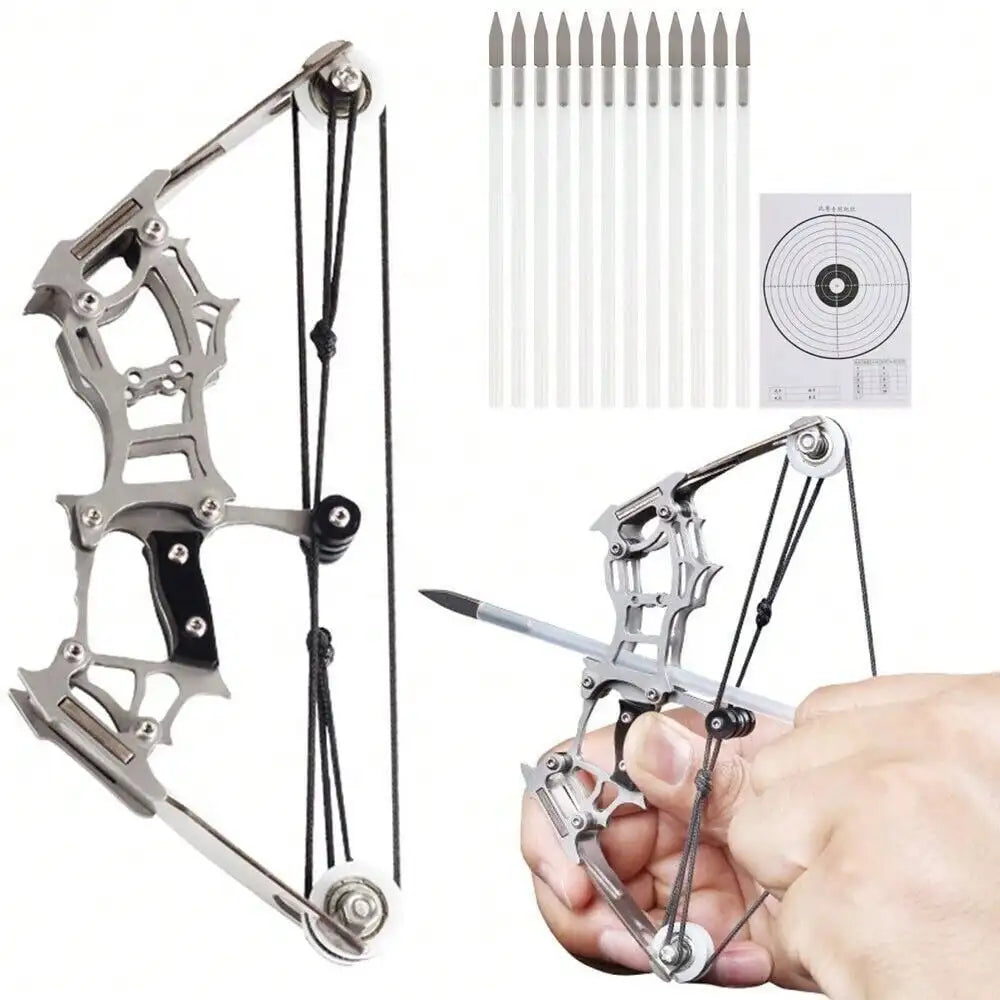 STONESKY Mini Compound Bow&Arrows Set Pocket Bow Metal Target Shooting Hunting Game bow and arrow USA