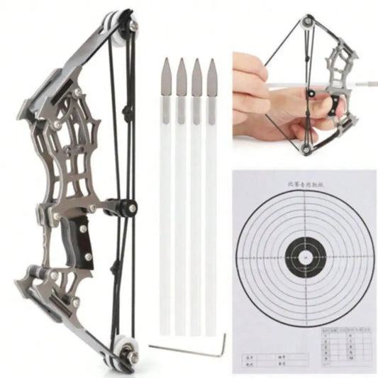 STONESKY Mini Compound Bow&Arrows Set Pocket Bow Metal Target Shooting Hunting Game bow and arrow  USA