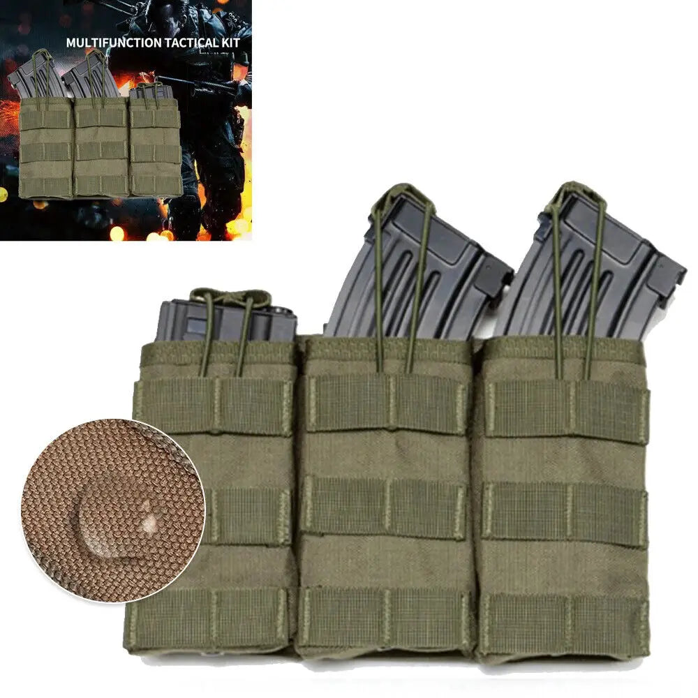 STONESKY Molle Triple Pouch Nylon Open Top 5.56 .223 Mag Holder gun accessories Ammunition bag
