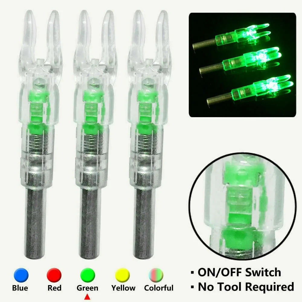 STONESKY 6X Automatic LED Arrows Lighted Nocks ID 6.2mm Arrows Nock Tail For Compound Bow for Hunting