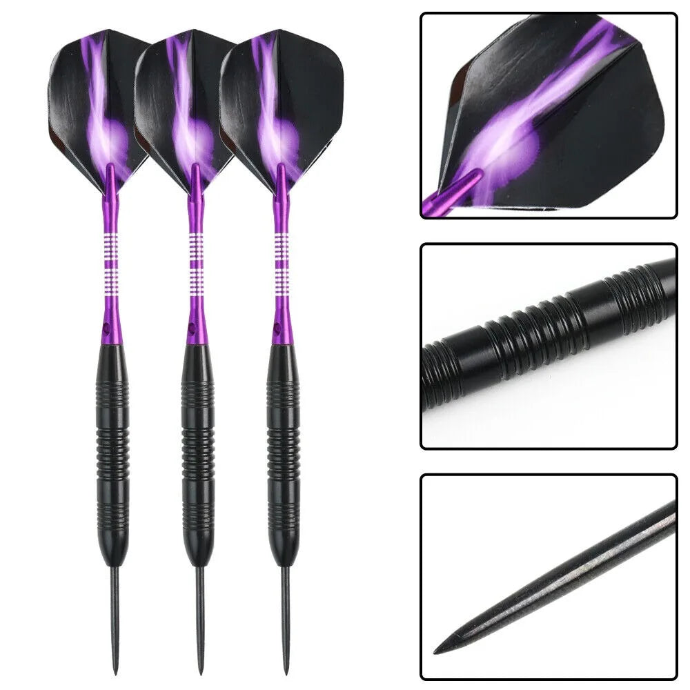 STONESKY 3 Pcs Steel Tip Darts Barrel Aluminum Shafts Professional Competition Dart Set w/Box
