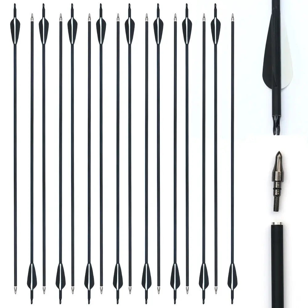 STONESKY Archery Hunting Riflescopes, SP500 Carbon Mixed Arrows, 12Pcs 30 Inches for Compound & Recurve Bow