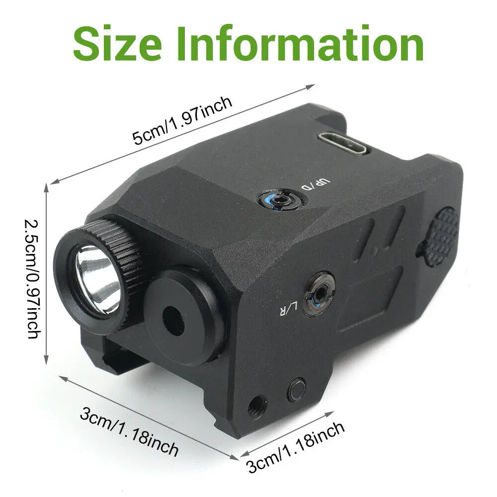 STONESKY High-Precision RIFLE Red Dot Sight with LED Flashlight Rechargeable, Ideal for 20mm Picatinny Rail Handguns