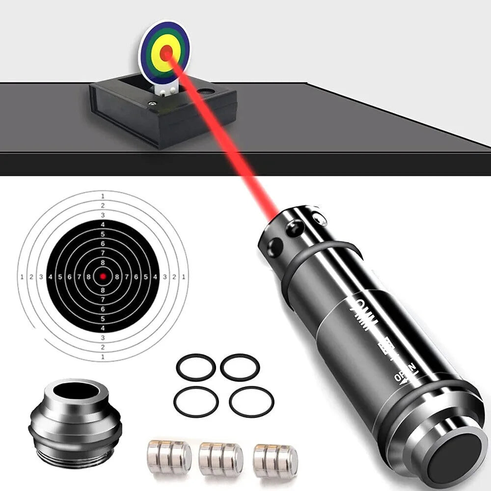 STONESKY Tactical 9mm Red Laser Bore Sight Cartridge Dry Fire Shooting Training Brass Boresight