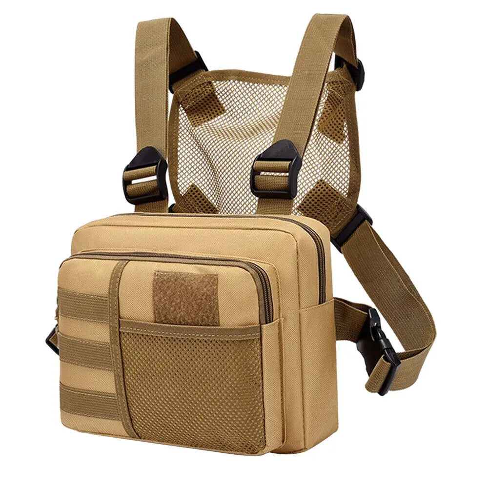 STONESKY Protective Vest Combat Chest Rig Bag Front Pouch Recon Kit Pack Sport Protective Vest
