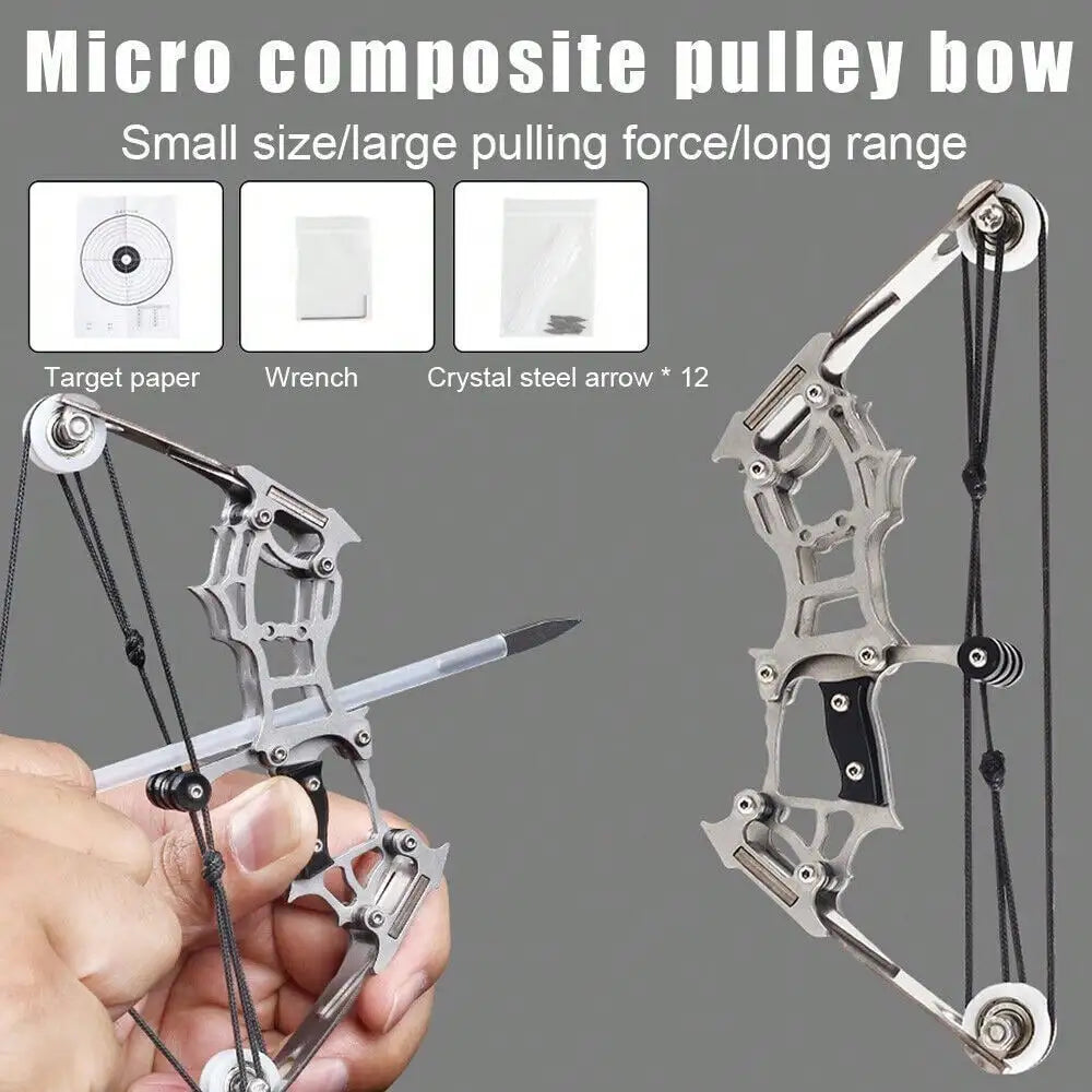 STONESKY Mini Compound Bow&Arrows Set Pocket Bow Metal Target Shooting Hunting Game bow and arrow USA