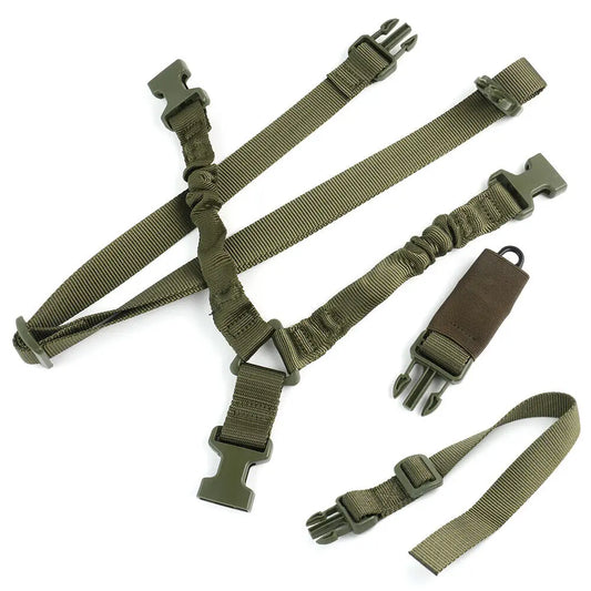 STONESKY Single One Point Bungee Gun Rifle Sling w/ Shoulder Pad +HK Clip + Swivels Strap