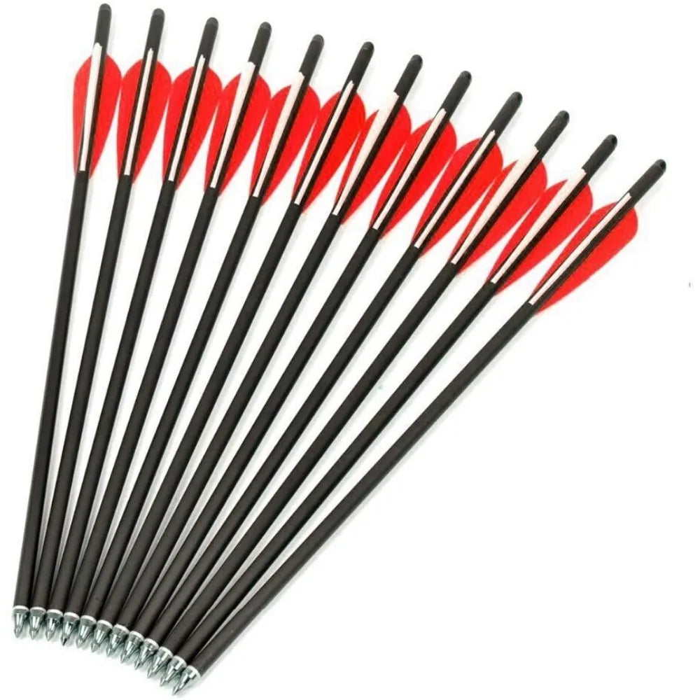 STONESKY 12Pcs 20 inch Carbon Crossbow Bolts Arrow 8.8mm Moon Nocks Archery For Hunting bows