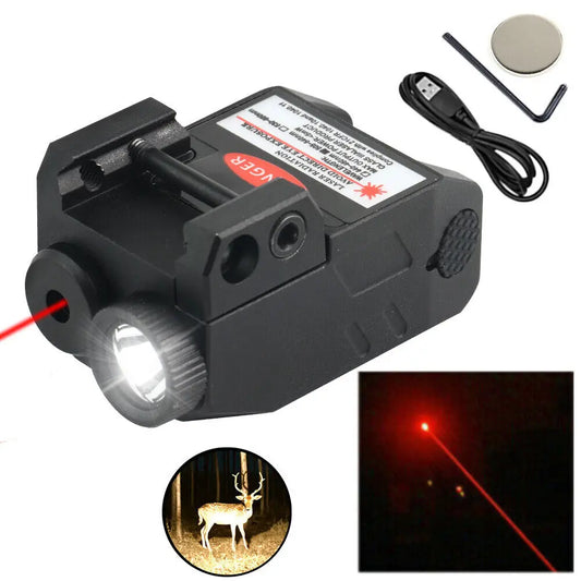 STONESKY High-Precision RIFLE Red Dot Sight with LED Flashlight Rechargeable, Ideal for 20mm Picatinny Rail Handguns