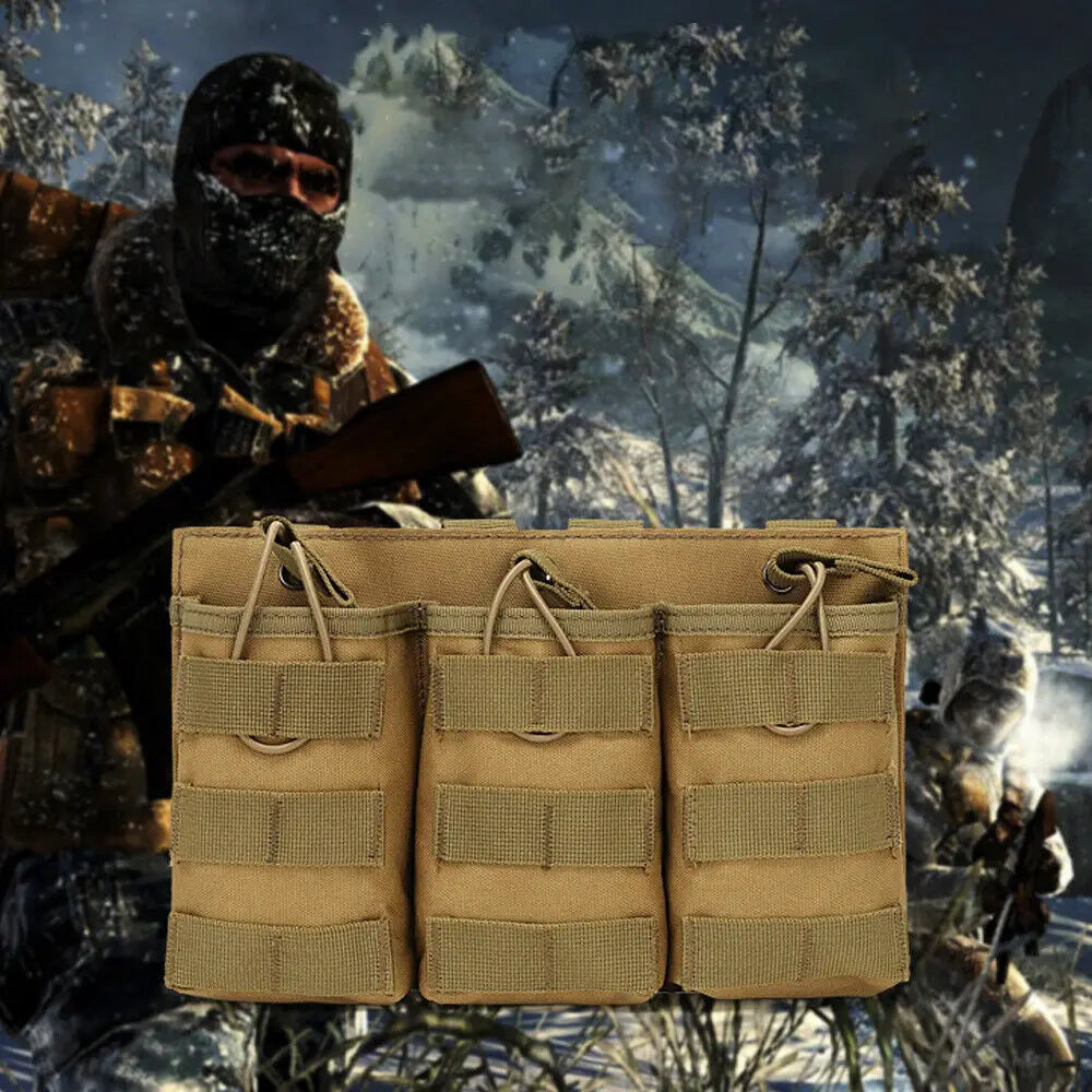 STONESKY Molle Triple Pouch Nylon Open Top 5.56 .223 Mag Holder gun accessories Ammunition bag