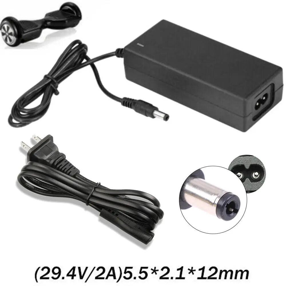 StoneSky 29.4V 2A Li-ion Battery Charger Adapter For 24V Hoverboard Electric Bike Scooter