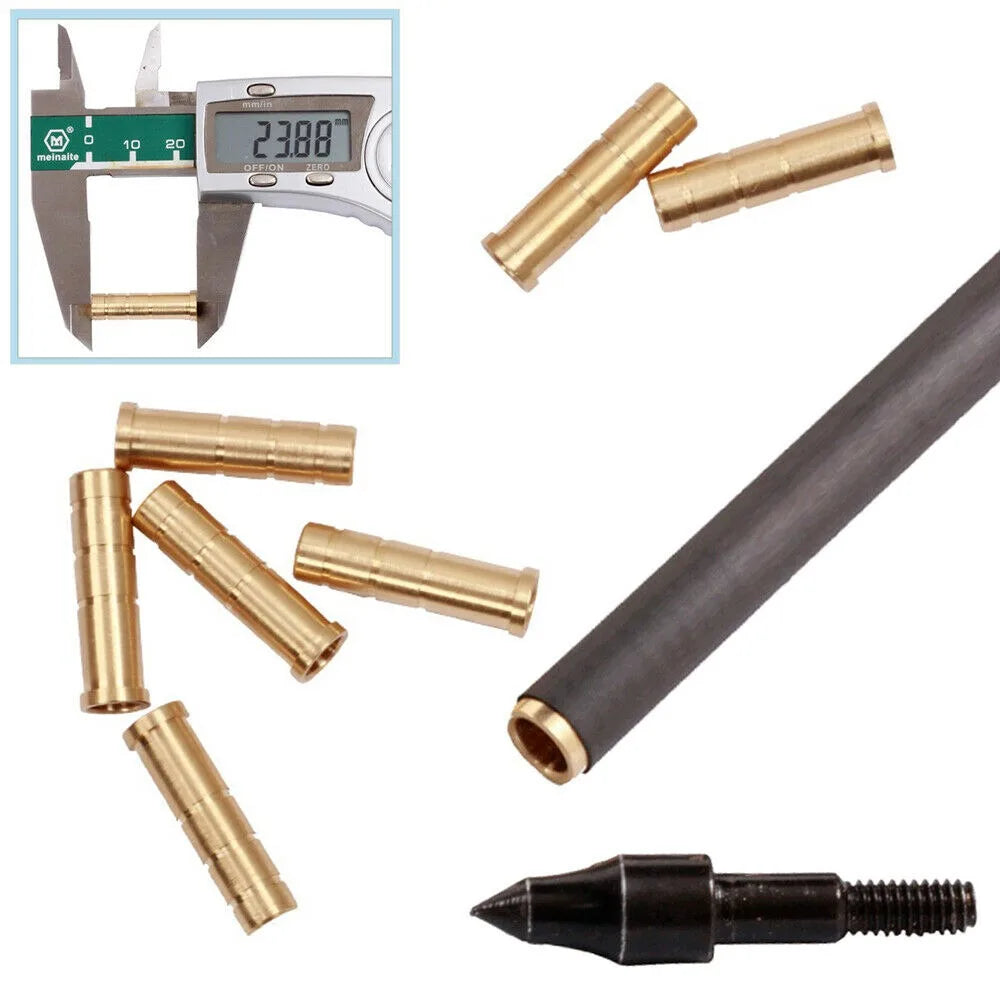 STONESKY 12pcs Archery Arrow Insert 50 Grain Brass Bar Weight ID6.2mm Arrow Shaft Parts for Hunting