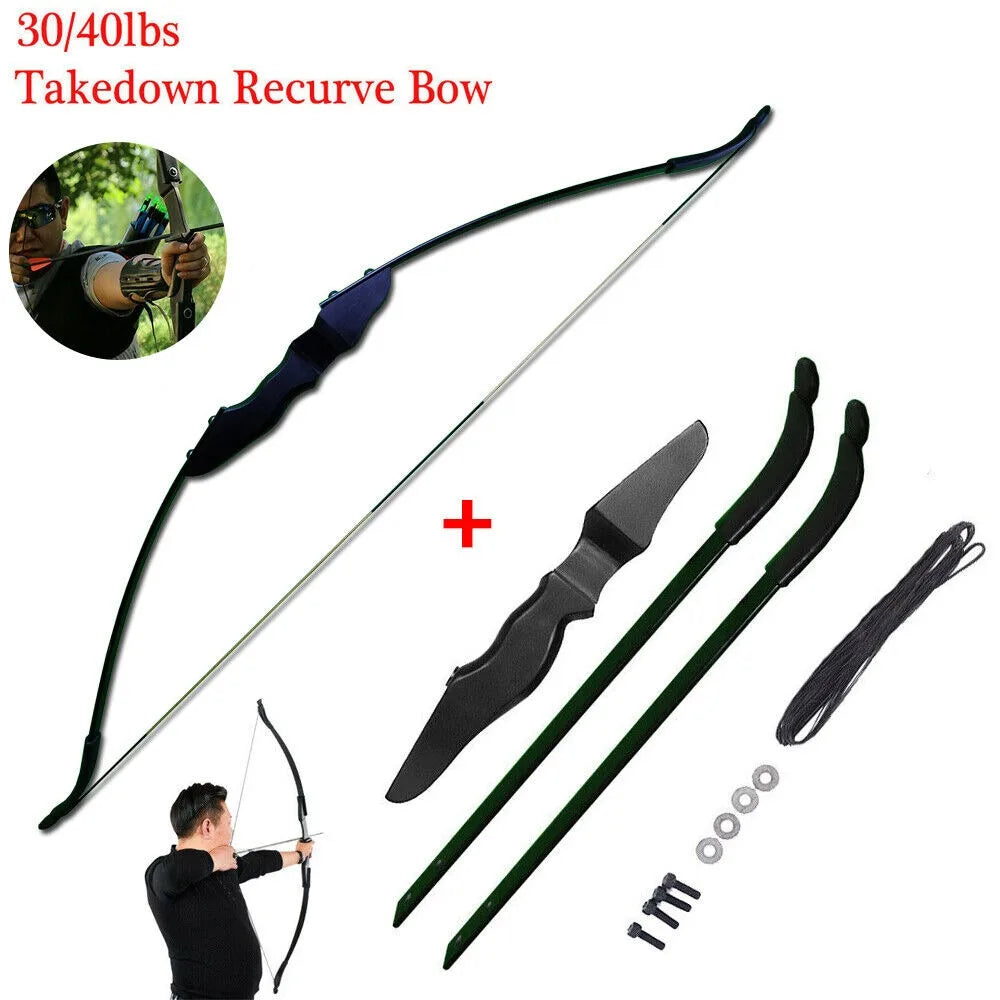 STONESKY 51" 40lbs Archery Takedown Hunting Sport Recurve Bow Right Hands Beginner Target  archery bow