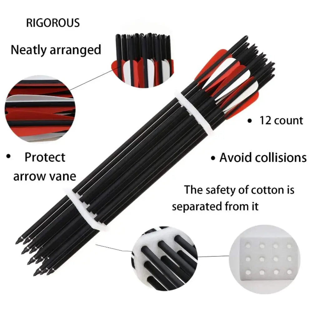 STONESKY 12Pcs 20-inch Carbon Crossbow Bolts Archery Hunting + 12Pcs 100 Garin Arrowhead Broadheads