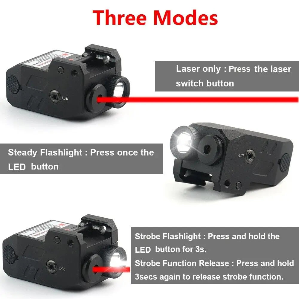STONESKY High-Precision RIFLE Red Dot Sight with LED Flashlight Rechargeable, Ideal for 20mm Picatinny Rail Handguns