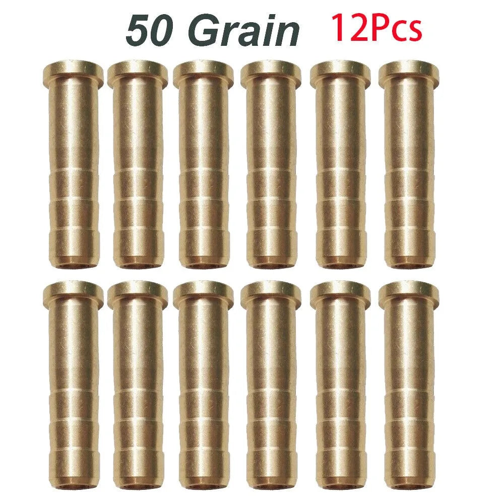 STONESKY 12pcs Archery Arrow Insert 50 Grain Brass Bar Weight ID6.2mm Arrow Shaft Parts for Hunting