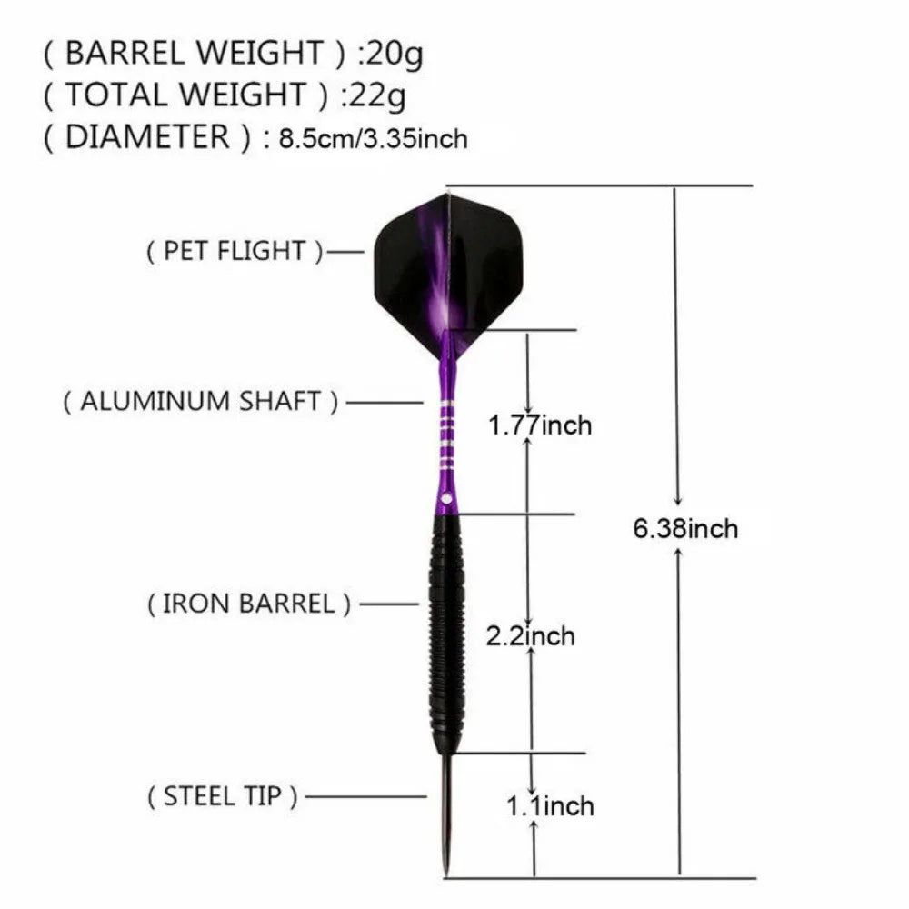 STONESKY 3 Pcs Steel Tip Darts Barrel Aluminum Shafts Professional Competition Dart Set w/Box