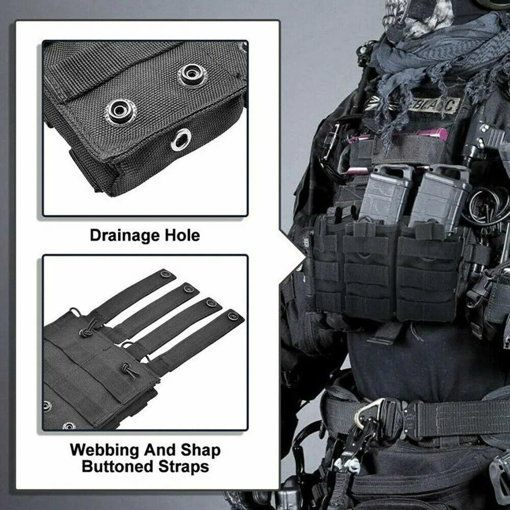 STONESKY RIFLE - Tactical Molle Vest Magazine Pouch with Triple Open Top Bag for 5.56/.223 Magazines