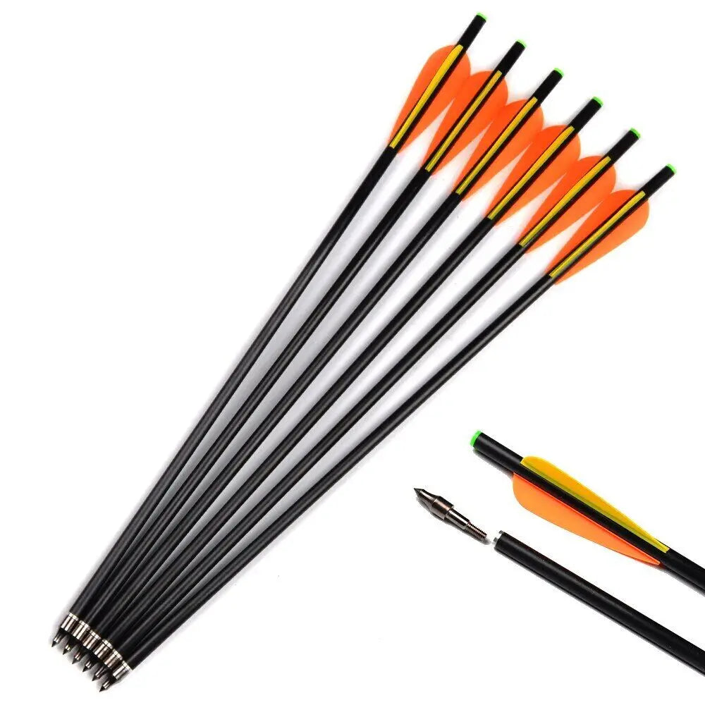 STONESKY 12Pcs 20'' Archery Hunting Fiberglass Crossbow Arrows OD 8mm w/Replaceable Tips for Hunting