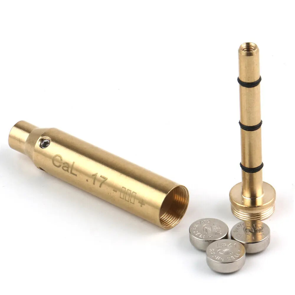 STONESKY .17 Red Laser Bore Sight End Barrel Laser Boresighter For .17 Chamber w/ Battery