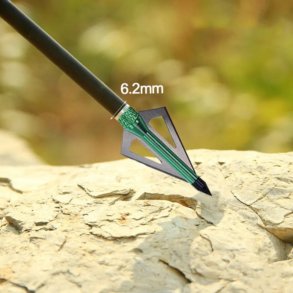 STONESKY 12Pcs 3 Blade Arrowheads Hunting Archery 100 Grain Expandable Broadheads W/ Box Crossbow Broadheads