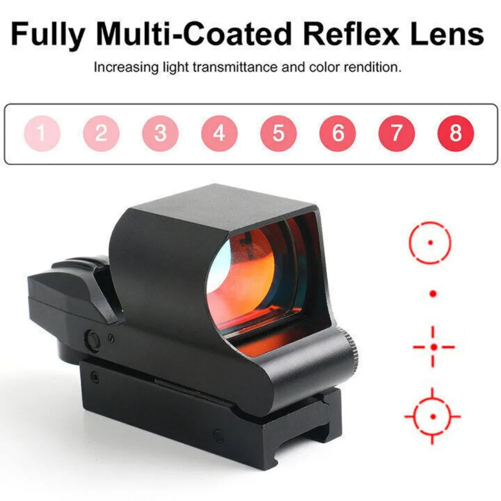 STONESKY Premium Quality RIFLE Tactical Red Dot Sight Reflex Sight Multiple Reticle System 20mm Picatinny Rail for Hunting
