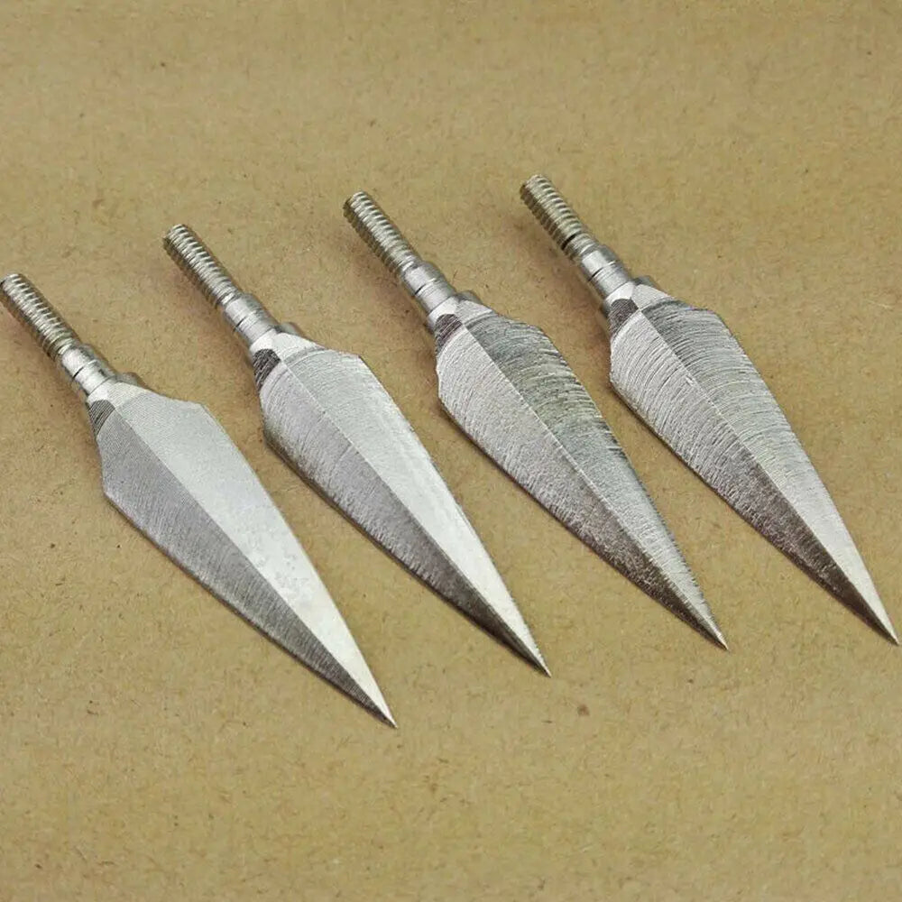 STONESKY 12Pcs Nickel Plated Carbon Steel Arrowheads Archery Hunting Arrowhead Broadheads W/ Box