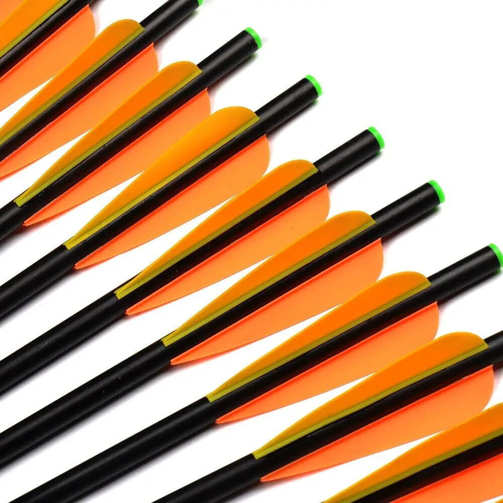 STONESKY 12Pcs 20'' Archery Hunting Fiberglass Crossbow Arrows OD 8mm w/Replaceable Tips for Hunting