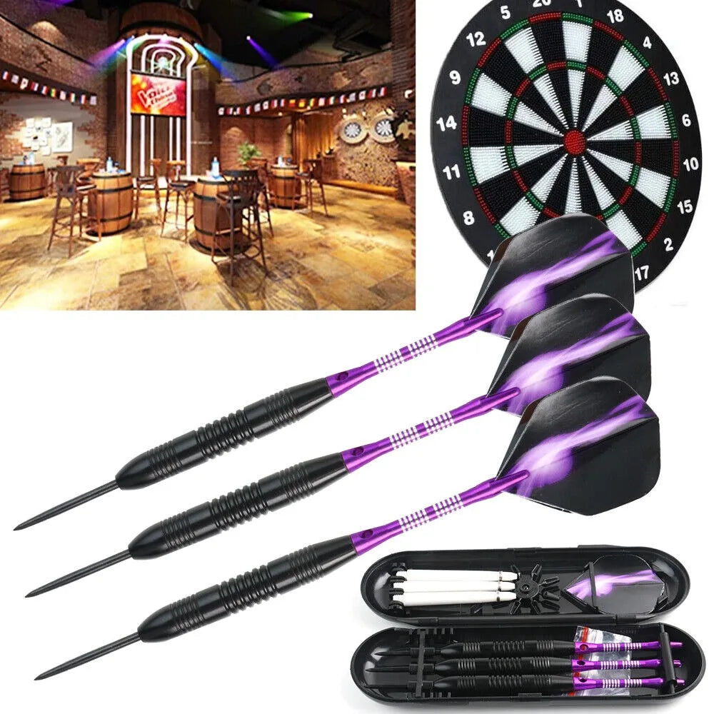STONESKY 3 Pcs Steel Tip Darts Barrel Aluminum Shafts Professional Competition Dart Set w/Box