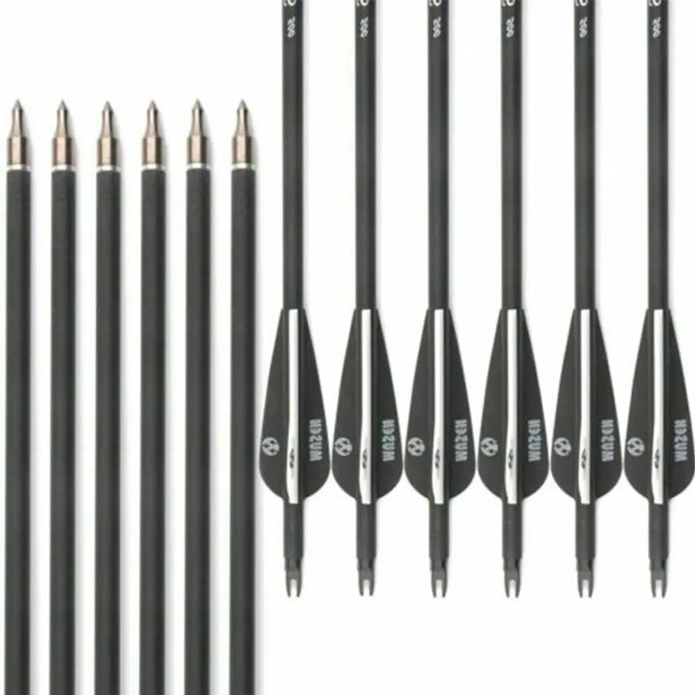 STONESKY 12PCS 28-inch Carbon Arrows OD 7.8mm Archery Hunting For Compound & Recurve Bow USA