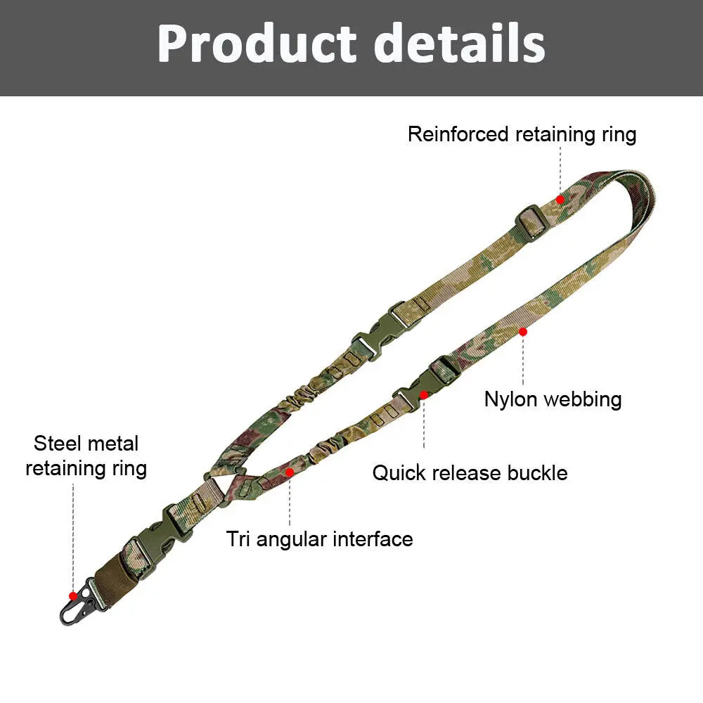STONESKY Tactical One Single Point Rifle Sling Gun Sling Strap with Quick Release Buckle