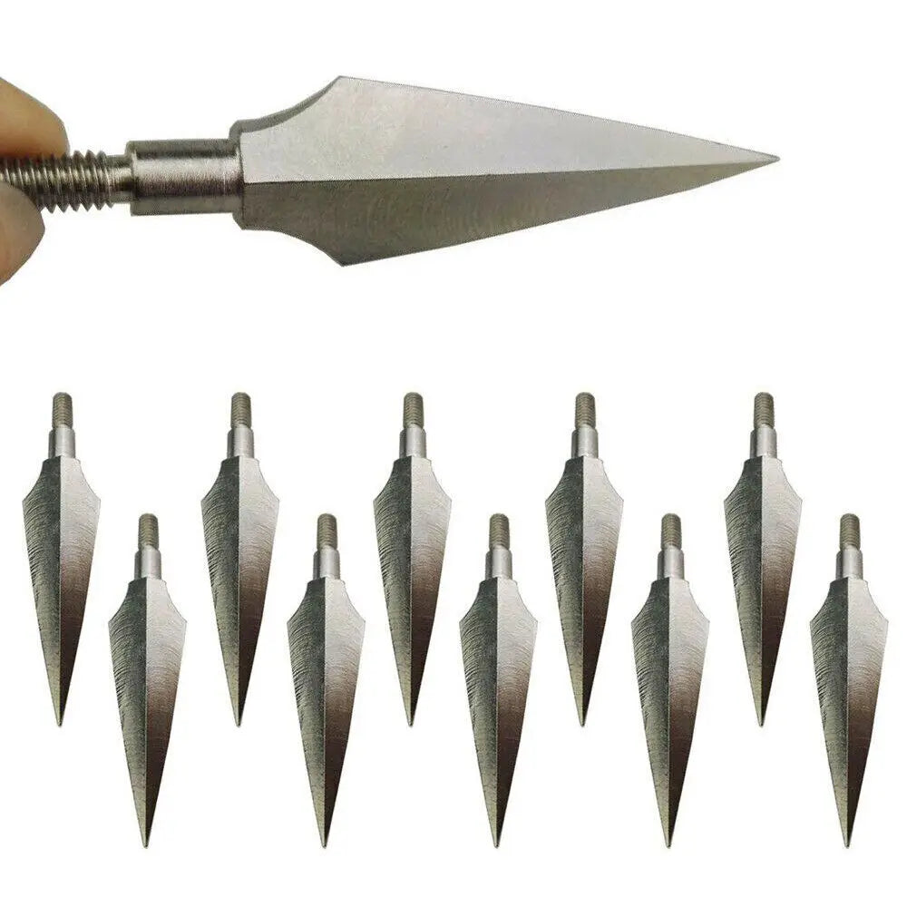STONESKY 12Pcs Nickel Plated Carbon Steel Arrowheads Archery Hunting Arrowhead Broadheads W/ Box