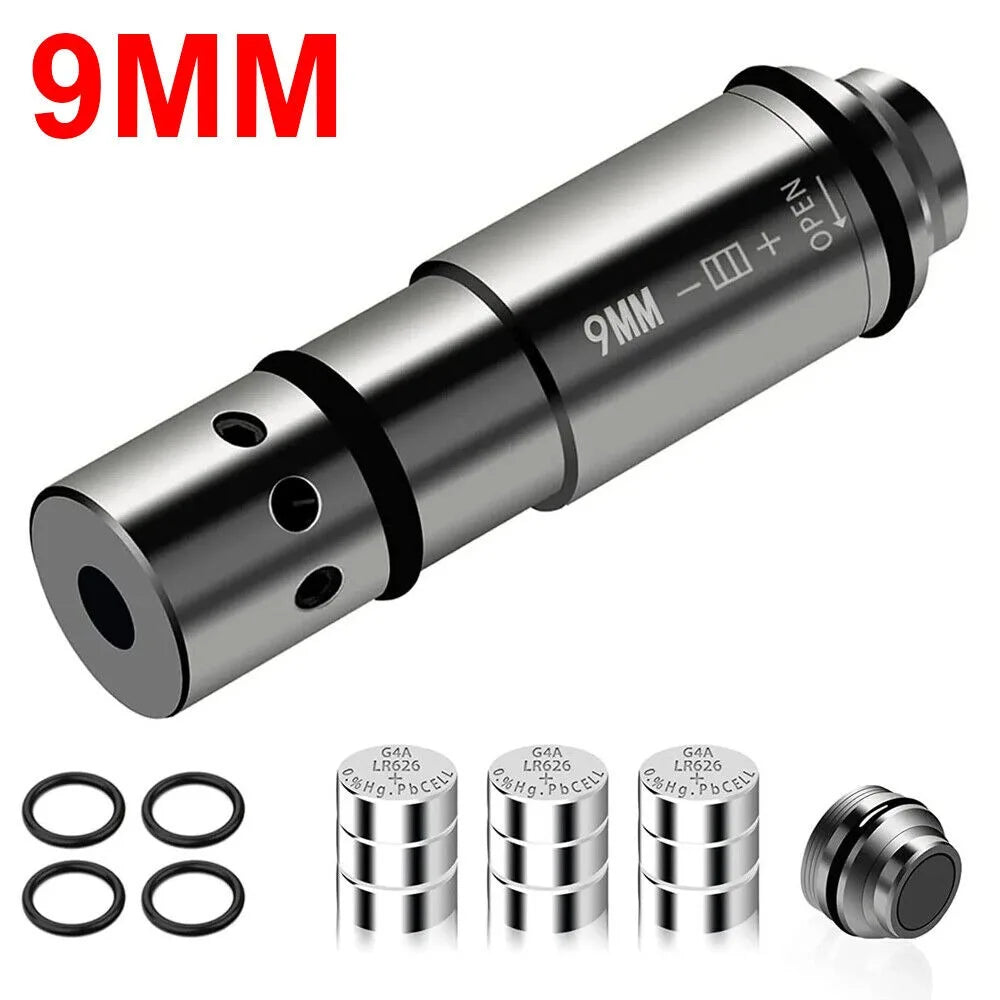 STONESKY Tactical 9mm Red Laser Bore Sight Cartridge Dry Fire Shooting Training Brass Boresight