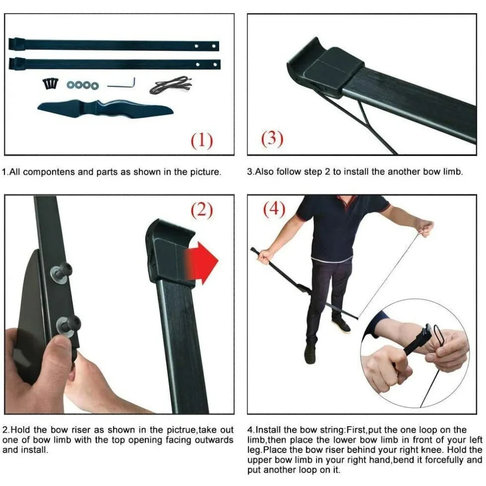 STONESKY 30lbs 51" Takedown Recurve Bow Archery Target Training Right Hand Practice Youth For Right Hand