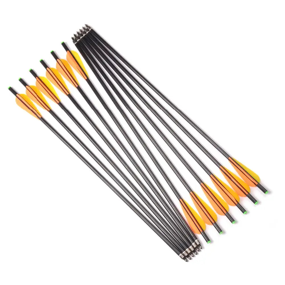 STONESKY 12Pcs 20'' Archery Hunting Fiberglass Crossbow Arrows OD 8mm w/Replaceable Tips for Hunting