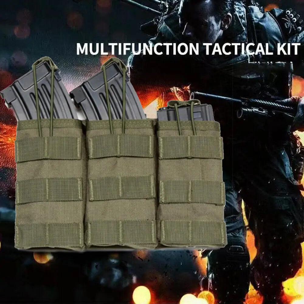 STONESKY Molle Triple Pouch Nylon Open Top 5.56 .223 Mag Holder gun accessories Ammunition bag