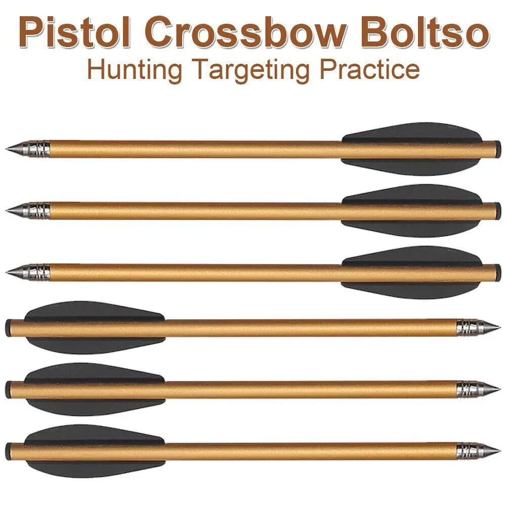 STONESKY 12Pcs 6.3 in Aluminium Crossbow Arrows Bolts 50-80lb Mini Crossbow Arrows Hunting