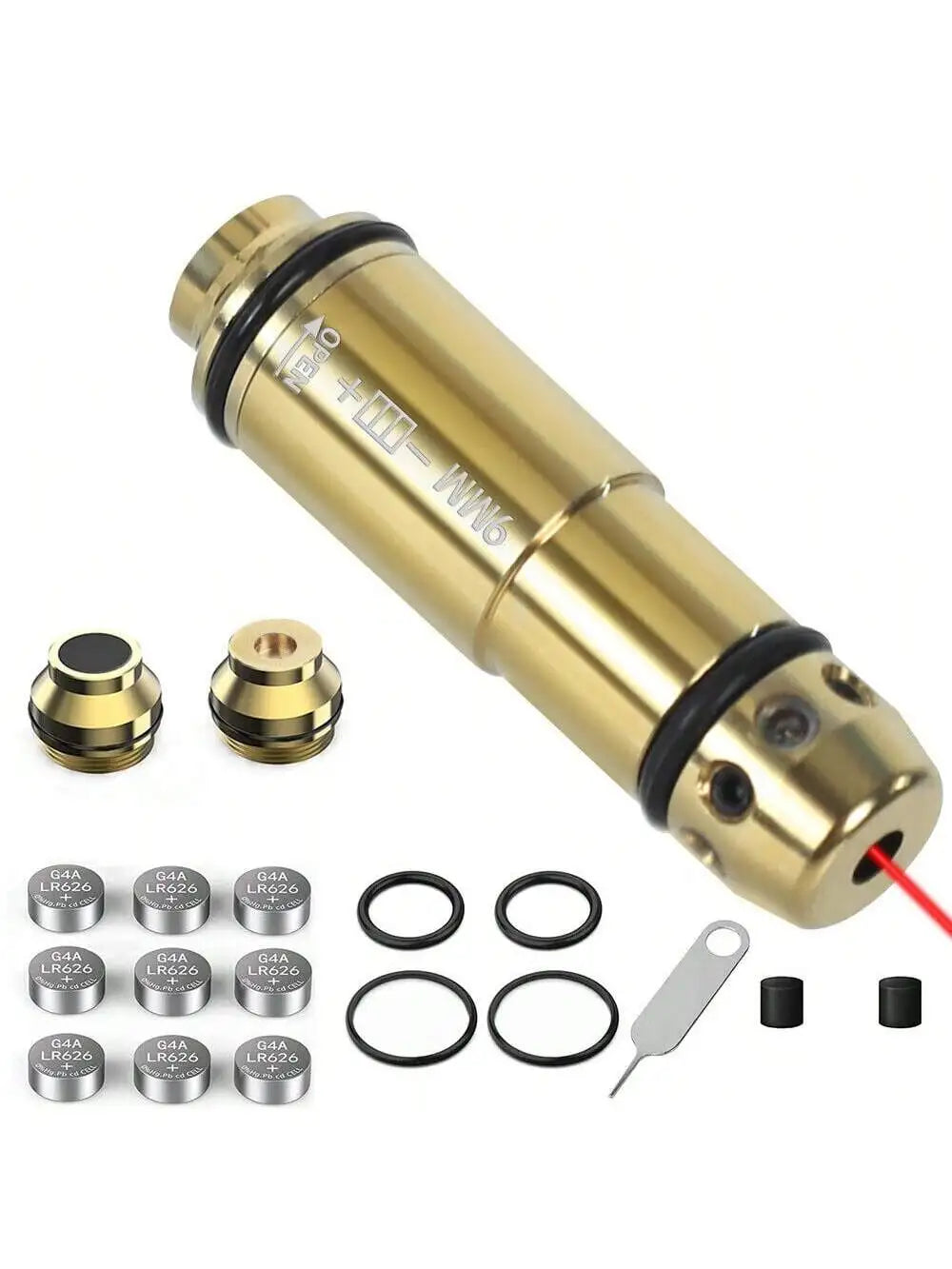 STONESKY 9mm Bore Sight 2 in 1 Red Dot Laser Sight Training Bullet for Dry Fire Training Scope Hunting