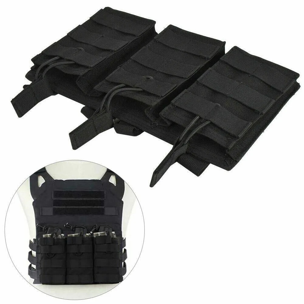STONESKY RIFLE - Tactical Molle Vest Magazine Pouch with Triple Open Top Bag for 5.56/.223 Magazines