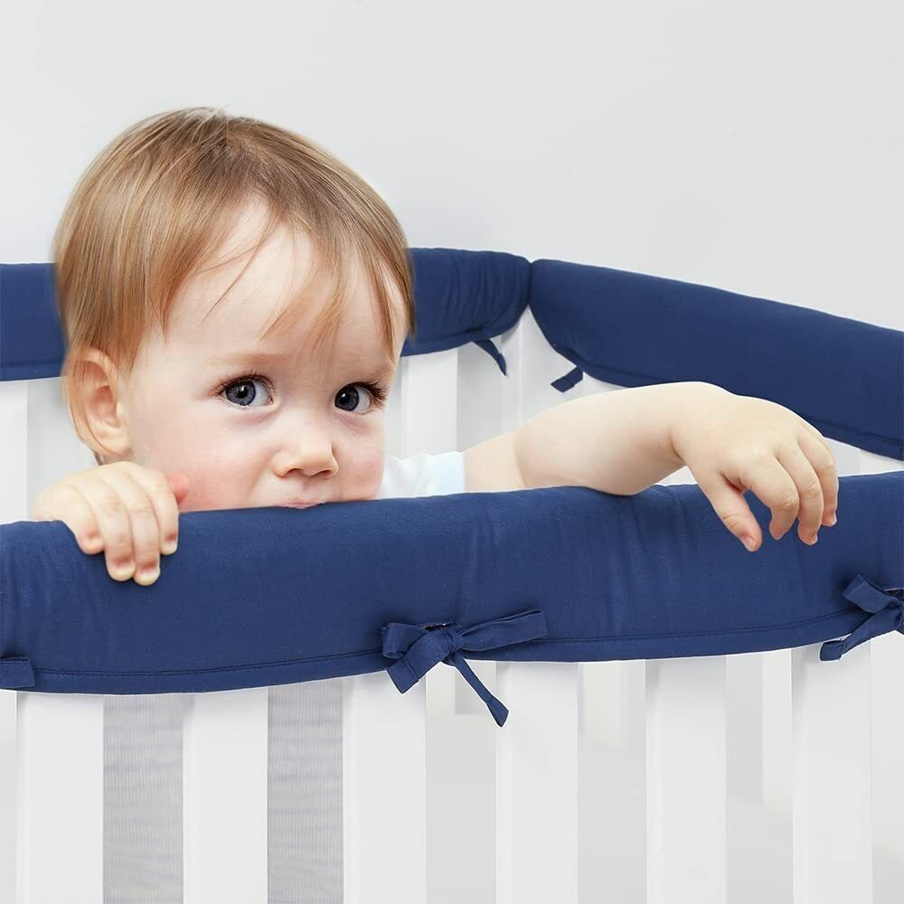 StoneSky 3 Pack Baby Crib Rail Cover Protector Safe Teething Guard Wrap for Standard Crib