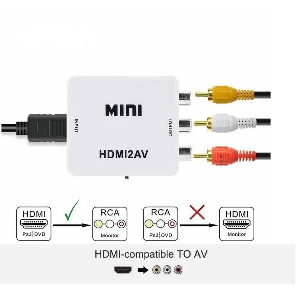 StoneSky HDMI2AV Mini Converter HDMI To AV Adapter HDMI to RCA 1080P HD Video Audio