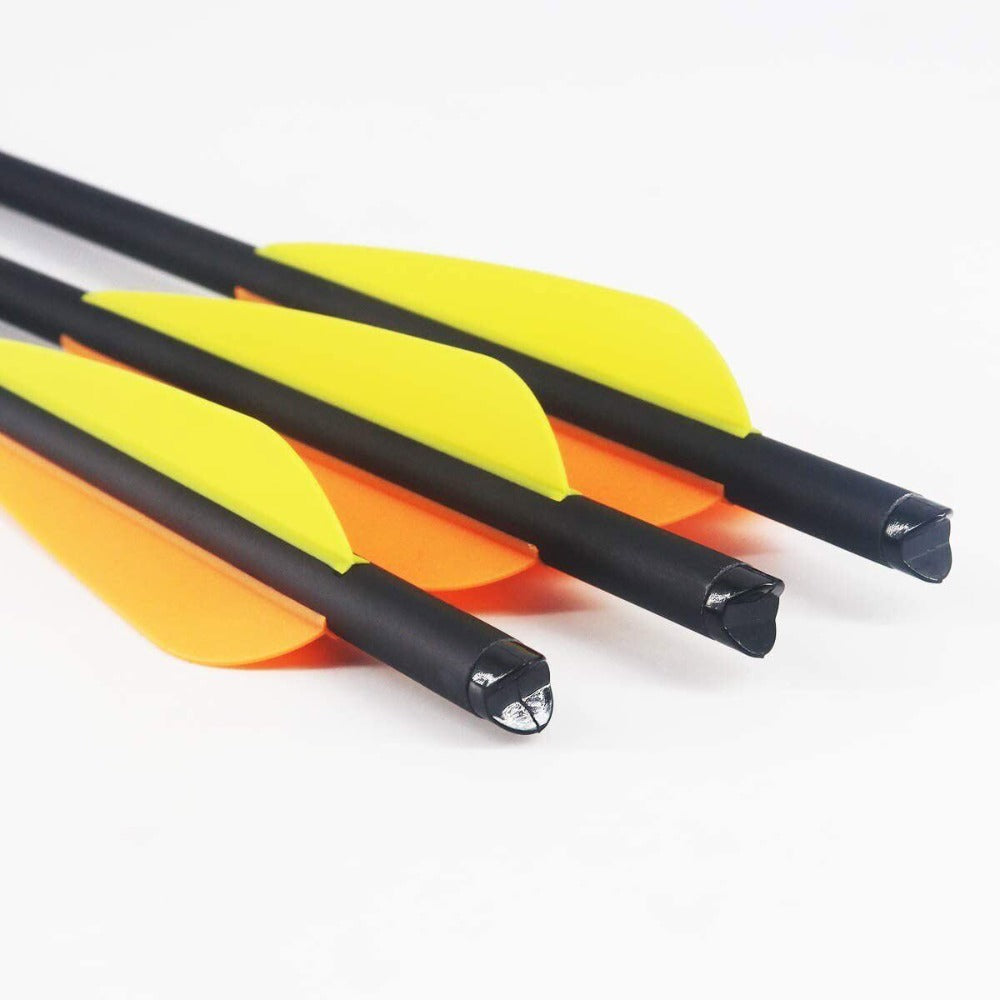 StoneSky 12Pcs 20" Carbon Crossbow Bolts Arrows Moon Nocks 8mm Shaft W/ Screwed Tips