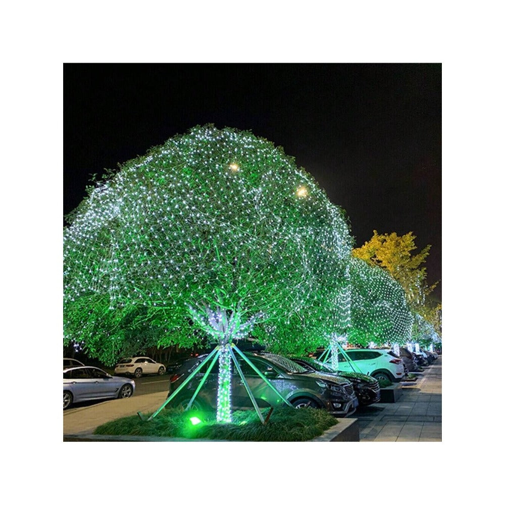 STONESKY Solar 192 LED Fairy String Net Mesh Curtain Lights Waterproof Outdoor Home Decor