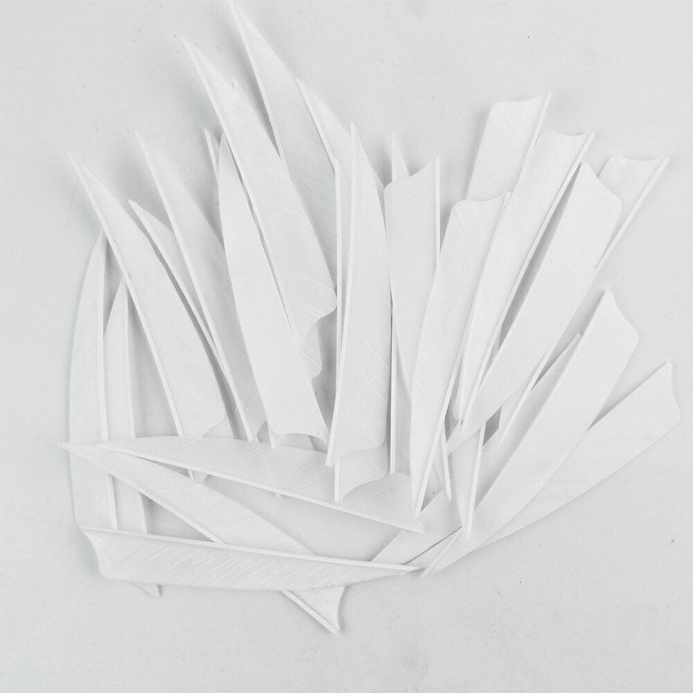 StoneSky 4" 5" White Natural Turkey Arrow Archery Feathers Shield Fletching Bow Arrow DIY