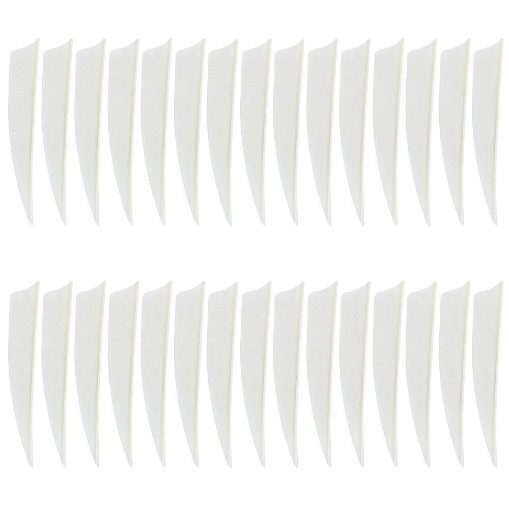 StoneSky 4" 5" White Natural Turkey Arrow Archery Feathers Shield Fletching Bow Arrow DIY