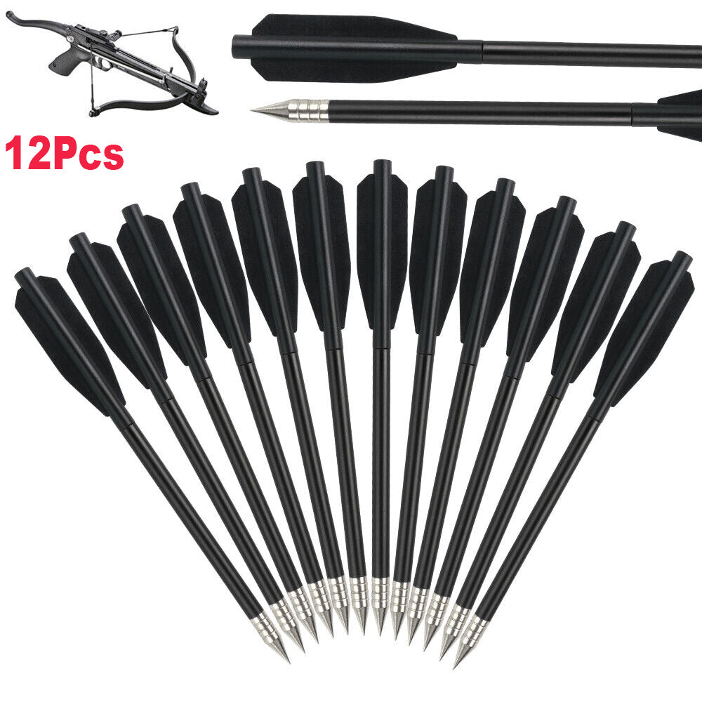 StoneSky 12Pcs 6.25" Crossbow Arrows for 50-80 LBS Pistol Mini Crossbow Bolts Aluminium