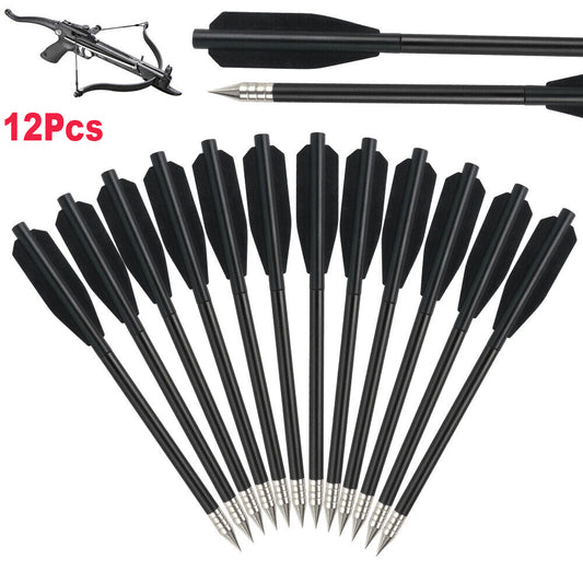 StoneSky 12Pcs 6.25" Crossbow Arrows for 50-80 LBS Pistol Mini Crossbow Bolts Aluminium